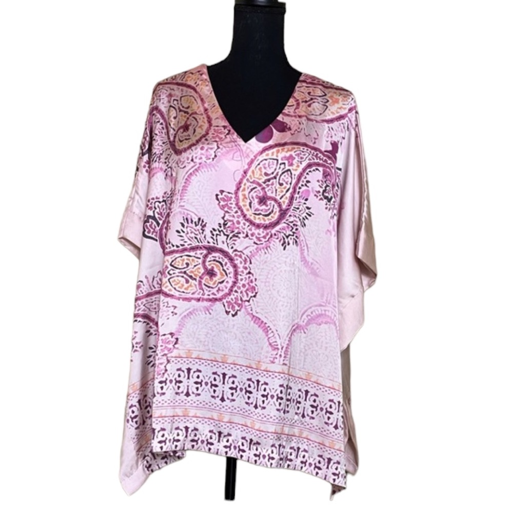 Chico’s Pink Paisley Kimono Blouse NWOT